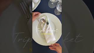 ✨triple pocket napkin fold ✨ [upl. by Lehteb]