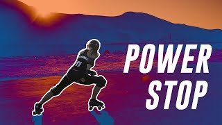 HOW TO POWER STOP ON ROLLER SKATES  This Rad Skate Tutorials [upl. by Akalam736]