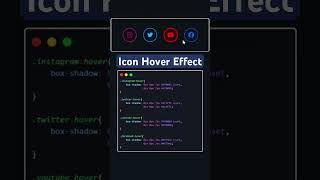 CSS Hover Effects  Icon Hover Effect shortfeed coding css shorts tutorial webdesign [upl. by Hniht]