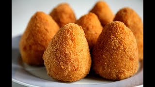 Ricette Da Sballo Arancini Siciliani Di Funghi Porcini provola e Prosciutto [upl. by Deuno]