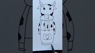 Cute Cow 😳🐮 Drawing shorts easydrawing kids drawing trending art [upl. by Bentlee]