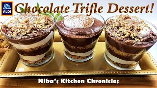 How to Make the BEST amp EASIEST NoBake Chocolate Trifle Using Only Aldi Products [upl. by Nivlam21]