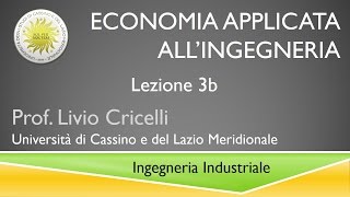 Economia applicata Ingegneria Lezione 3b [upl. by Llerej817]