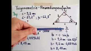 Trigonometrie  Beispielaufgabe [upl. by Gerrilee]