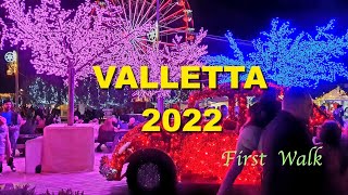 Valletta 2022  First Night Walk [upl. by Esilana]