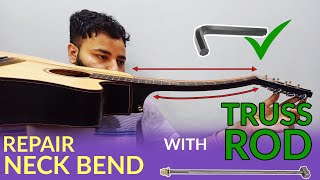 Guitar Neck Bend Repair with Truss Rod  Truss Rod Working Explained  Adjust Guitar Action by truss [upl. by Ranit]