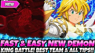 QUICKEST amp EASIEST DEMON KING BATTLE FULL GUIDE TOP TIPS amp TRICKS BEST STRATEGY 7DS Grand Cross [upl. by Esnohpla]