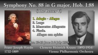 Haydn Symphony No 88 The Letter V Krauss amp VPO 1929 ハイドン 交響曲第88番 クラウス [upl. by Fanchie]