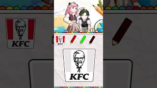 Painting color KFC logo puzzle game  Spy x Family anya x damian shorts anya kfc [upl. by Arbua]