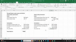 Desuperheater water spray calculation [upl. by Anyahc40]