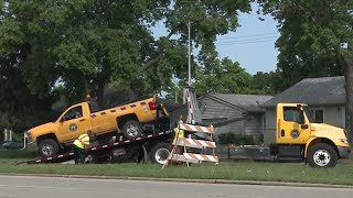 Milwaukee DPW worker injured in chainreaction crash [upl. by Gabriela]