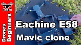 Eachine E58 720P Folding FPV Camera Drone Review Test in English [upl. by Kirk782]