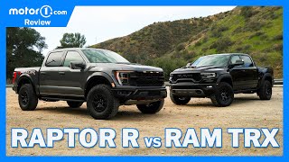 2023 Ford F150 Raptor R Vs 2022 Ram 1500 TRX Comparison Review On and OffRoad Impressions [upl. by Ailenroc]