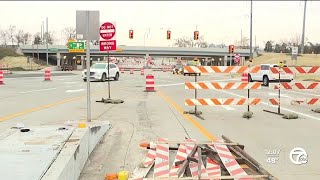 Diverging diamond interchange opens at Telegraph8 Mile interchange [upl. by Hbaruas]