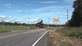 Steam train passes Kinnari level crossing [upl. by Anaig123]