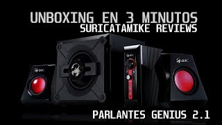 PARLANTES GAMING GENIUS GX SWG21 1250  UNBOXING EN 3 MINUTOS [upl. by Ylrevaw]