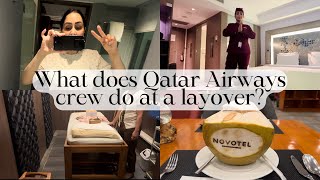 What does QATAR AIRWAYS crew do at a layover Bali Indonesia  Gunjan Raj  Flight Attendant [upl. by Nav1]