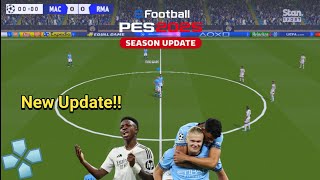 New Update eFootball PES 2025 PPSSPP Update Transfer ampKits 2425 New Kits UCL Best Graphics HD [upl. by Chamkis225]