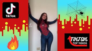 HERMOSAS mujeres DISFRAZADAS de SPIDERMAN en TikTok [upl. by Larianna]