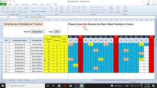 Automatic Employee Attendance Tracker in Excel Effectively Track your Employees Attendance Record [upl. by Eel889]