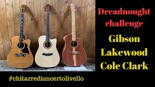 Dreadnought challenge  Gibson vs Lakewood vs Cole Clark [upl. by Ovid]