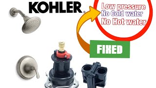 How to fix Kohler shower leaking not getting hot or low pressure [upl. by Olnek]