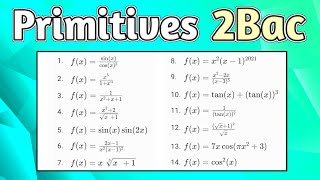 Exercice sur les Fonctions Primitives 2Bac SM [upl. by Ahseenal]