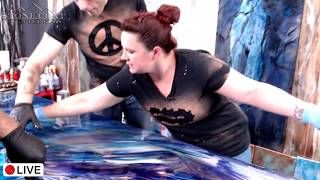 Mixed Media Girl Live with Stone Coat Countertops Large resin painting [upl. by Rivera]