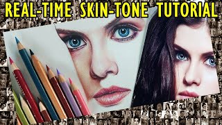 How to Draw Realistic SkinTone with PRISMACOLOR Colored Pencil RealTime BMD Portraits [upl. by Papageno24]