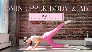 15MIN Toned Ab Arms amp Back  DAY 3  1 Week Pilates Challenge  madeleineabeid [upl. by Clough]