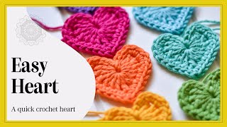 Crochet Easy Crochet Heart Tutorial  The Loopy Stitch [upl. by Lillith]