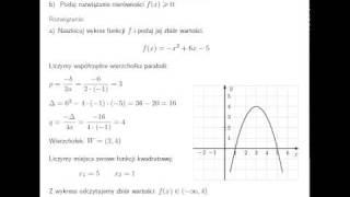 Naszkicuj wykres funkcji kwadratowej i podaj rozwiązanie nierówności [upl. by Ainad178]