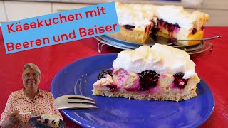 Schneller BrombeerKäsekuchen mit Baiser  fruchtiglecker mit Gelinggarantie [upl. by Senalda341]