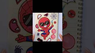 Sticker Book spiderman decoration asmr diy sticker shorts [upl. by Lamej298]