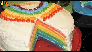 Rainbow Cake Recipe do it yourself Rainbow Cake Regenbogenkuchen Rezept Regenbogentorte selber [upl. by Adala]