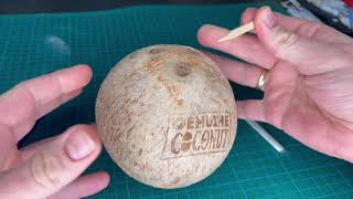 How to drink Coconut water coconut juice from a fresh drinking coconut with a straw DIY [upl. by Notrom]