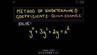 Method of Undetermined Coefficients 2nd Order Linear DE [upl. by Alfred]