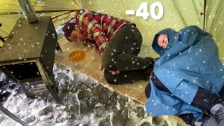 Winter Solo Camping in EXTREME COLD 40°F WARM TENT CAMPING IN A SNOWSTORM [upl. by Ennayrb16]