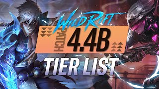 ULTIMATE CHAMPION TIERLIST PATCH 44B  RiftGuides  WildRift [upl. by Ahsiruam]