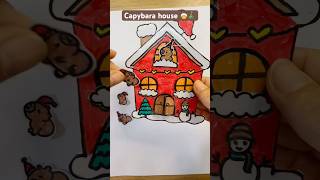 DIY Capybara stickers  Capybara house  Christmas diy capybara sticker shorts christmas [upl. by Anikes]