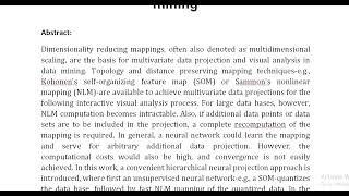 Interactive visualization and analysis of hierarchical neural projections for data mining [upl. by Seldan]