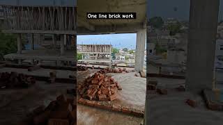 One line Brick work brick line outconstructionbrickworksiteworkcivilengineeringinteriordesign [upl. by Nylodnewg]