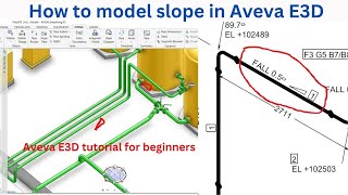 Aveva E3D tutorial for beginners piping slope modelling  E3D Piping Slope [upl. by Gardol112]