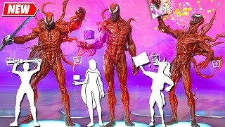 Carnage Fortnite all styles doing all BuiltIn Emotes FortniteCubed [upl. by Bathilda]