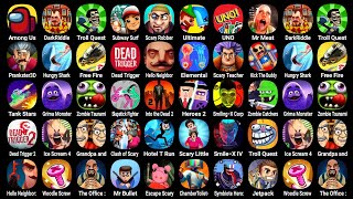 Games Troll Quest Horror 3 Subway Surfers Bowmasters UNO Ptankster 3D Hungry Shark Free Fire [upl. by Karisa]