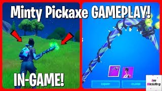 NEW Merry Mint “Minty” Pickaxe GAMEPLAY Exclusive amp In Game  Fortnite [upl. by Akinyt]