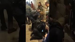 Israeli police assaults Palestinian in Jerusalem [upl. by Maible192]