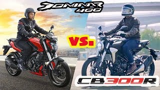 Honda CB300R vs Bajaj Dominar 400 Comparison  Which one to buy [upl. by Lenora]