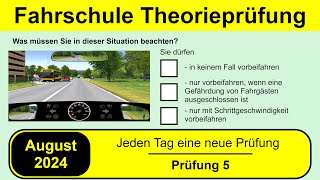 🚘 Führerschein Theorieprüfung Klasse B 🚗 August 2024  Prüfung 5 🎓📚 [upl. by Trabue]