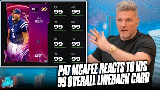 Pat McAfee Reacts To His 99 OVR Linebacker Madden Ultimate Team Card [upl. by Nyssa]